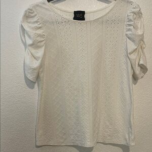 W5 Women's Cream Eyelet Blouse